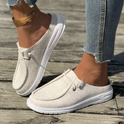 Women's Casual Canvas Mule Sneakers Slip-On Lightweight Outdoor Shoes