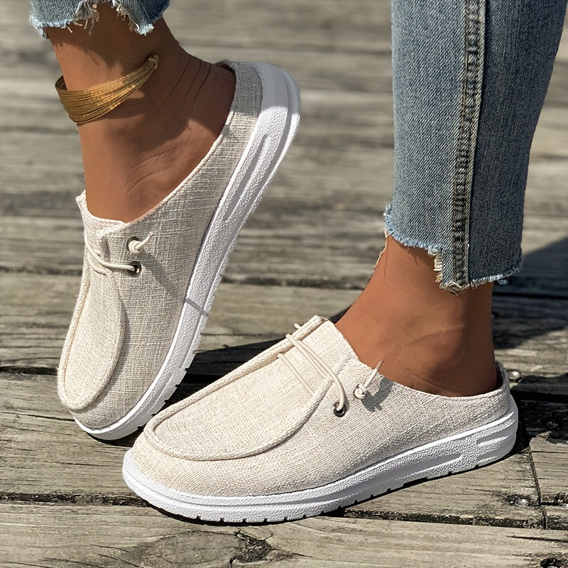 Women's Casual Canvas Mule Sneakers Slip-On Lightweight Outdoor Shoes