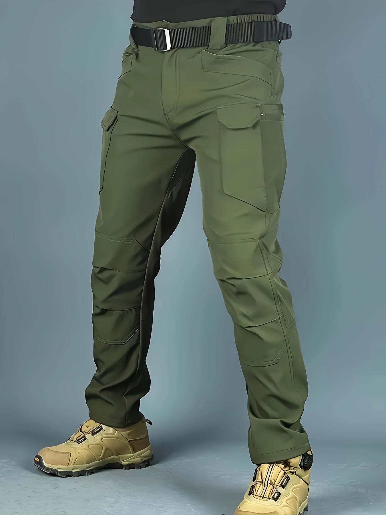 Men's Cargo Pants Durable Polyester Spandex Multi-Pocket Casual All-Season