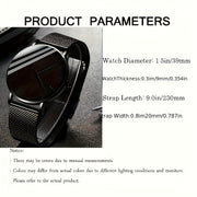 Men's Quartz Watch and Leather Bracelet Set Shock-Resistant Analog Round Case Fashionable