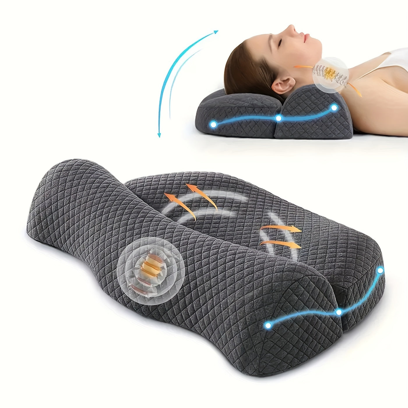 Orthopedic Memory Foam Pillow for Neck Shoulder Support Adjustable Contour