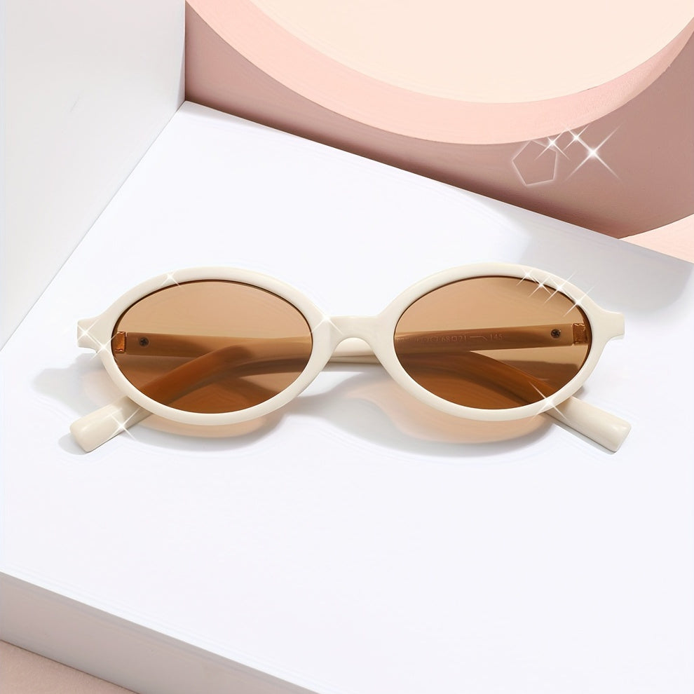 Oval Frame Glasses for Men and Women Vintage Full Rim Wide Polycarbonate