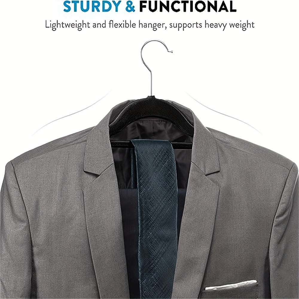 10 ta Samt Qoplamali Osma Qulflar To'plami, Sirpanmaydigan Flock Dizayni, 360° Aylanuvchi Qulflar, Qora Rang, Ko'ylaklar, Shimlar va Boshqalar uchun Joyni Tejaydigan Kiyim Tashkiliy Qulflar