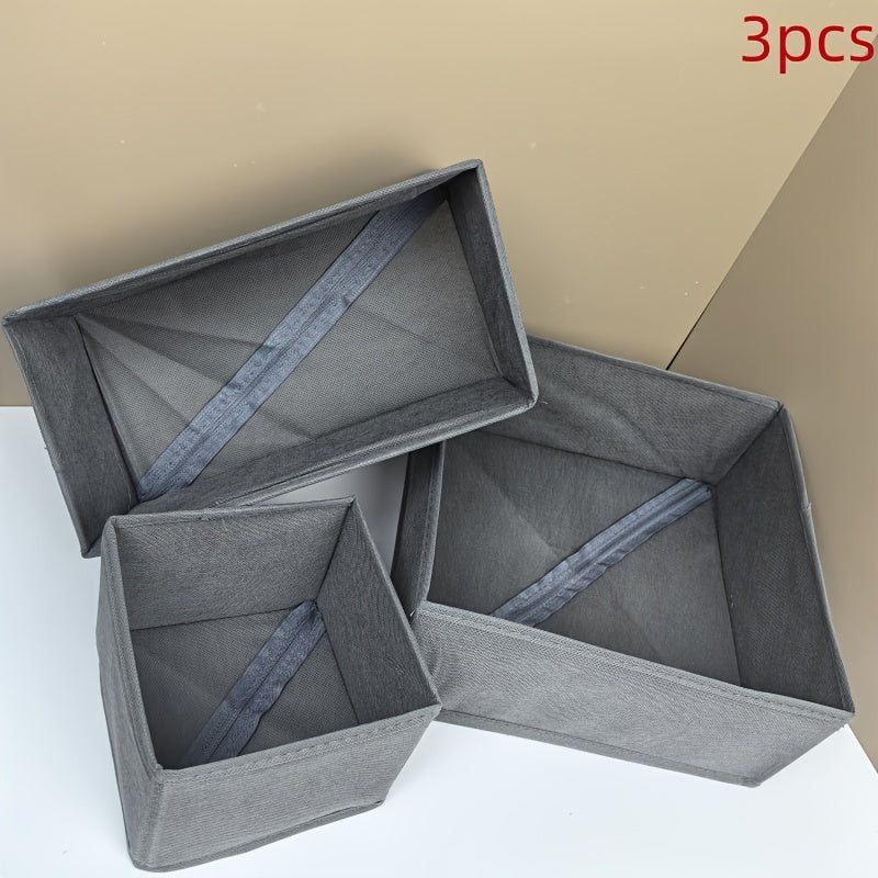 6 ta polyester shkaf tashkilotchilari to'plami, paypoq, ichki kiyim va kichik buyumlar uchun, yig'iladigan saqlash qutilari