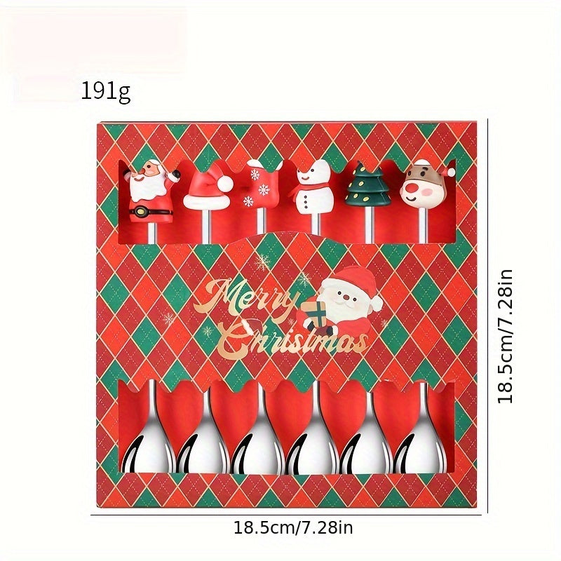 Set of 6 Christmas Doll Kitchen Utensils with Tree Designs for Holiday Gift