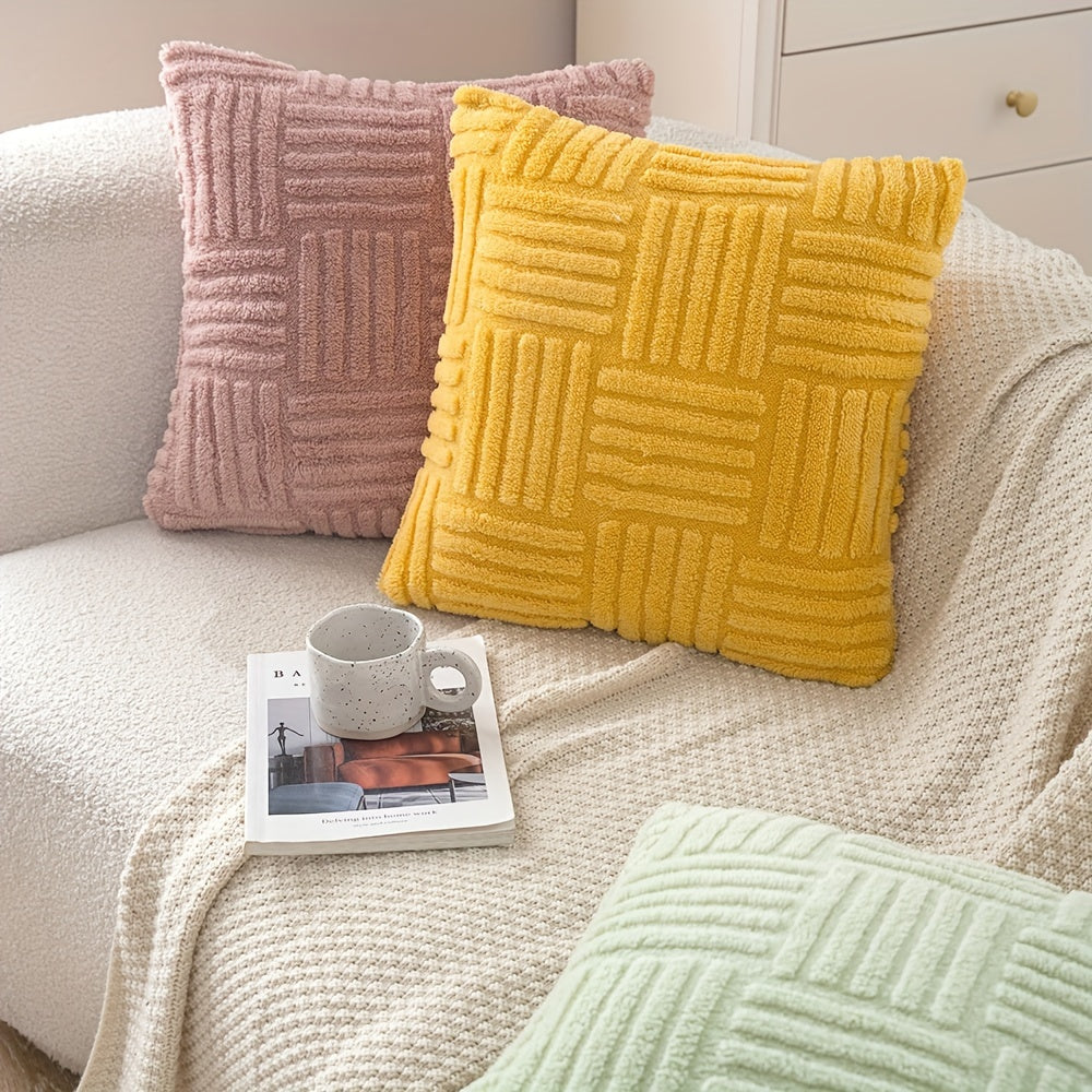 Boho uslubidagi yumshoq chiziqli yostiq qoplami, divan, yotoq va kreslolar uchun, 2 o'lchamda