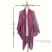 Gold Shawl with Webbed Fringe Versatile for Evening Events and Sun Protection