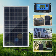 18V Portable Solar Panel Kit with USB and Controller for Camping and Outdoor Use