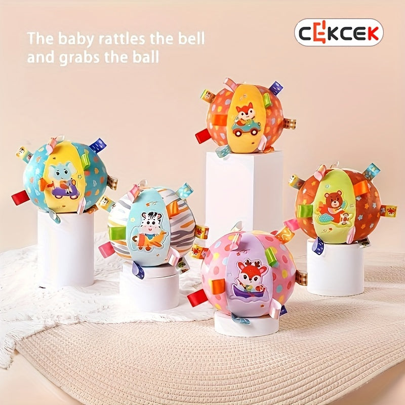 Baby Toy Plush Rattle Ball for Newborns Soothing Grasping Educational