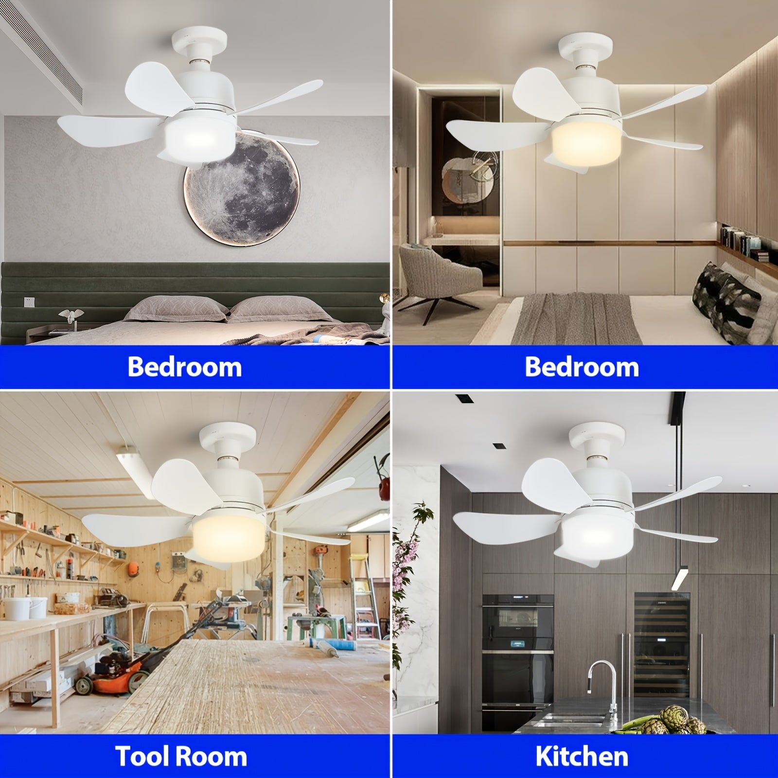 Modern Ceiling Fan with Lights and Remote for Indoor Use 85V-265V LED Bulb Sleek Design