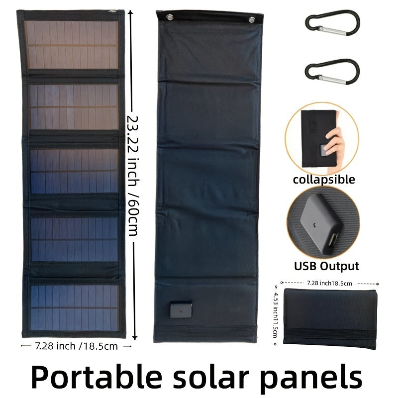35W портативное солнечное зарядное устройство, складной внешний кемпинговый аккумулятор с USB-выходом 5V