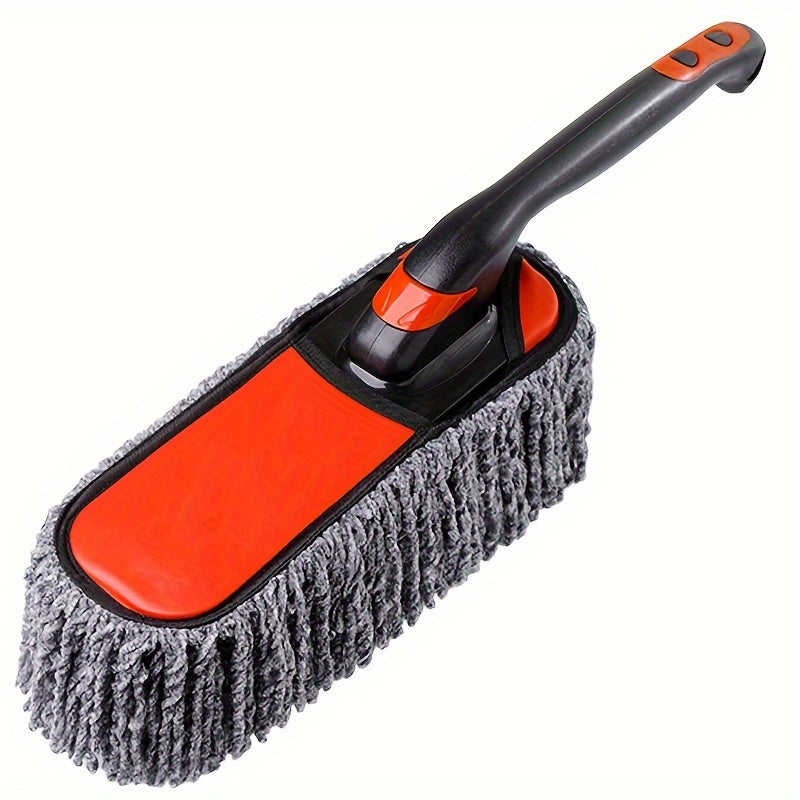 Extendable Car Duster with Plush Non-Scratch Brush for Gentle Dusting at Home and Car
