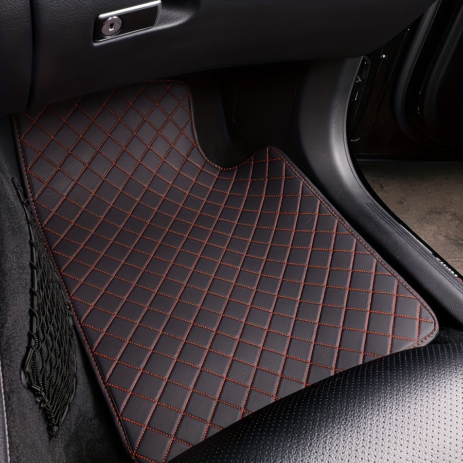 5-Piece PU Leather Car Floor Mats Waterproof All-Weather Non-Slip Foot Pads