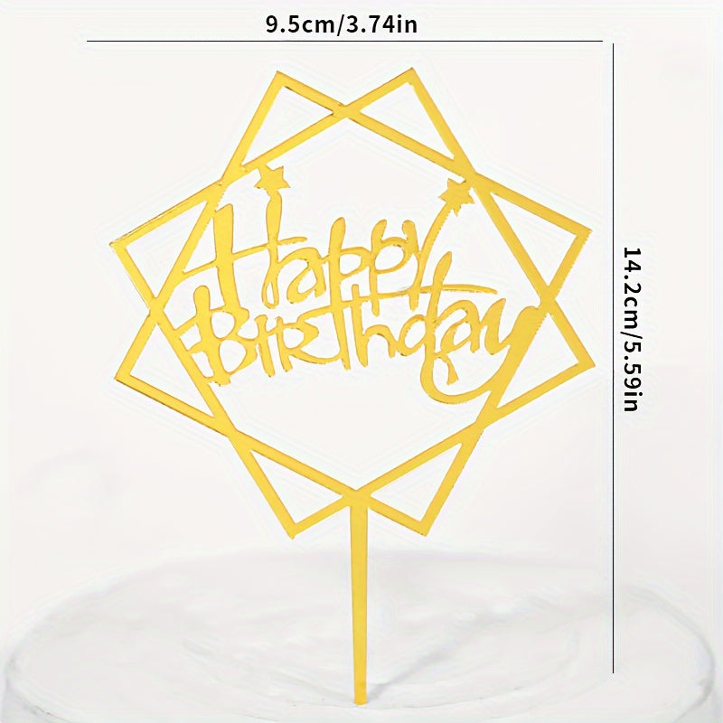 10 счастливых дней рождения Аксессуар для торта из акрила для украшения вечеринки, без необходимости в батарейках