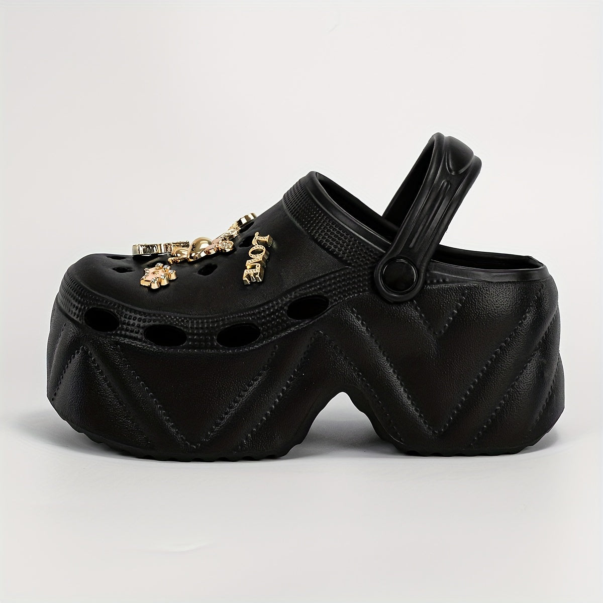 Women's Watermelon and Rabbit Charms Platform Clogs EVA Sandals