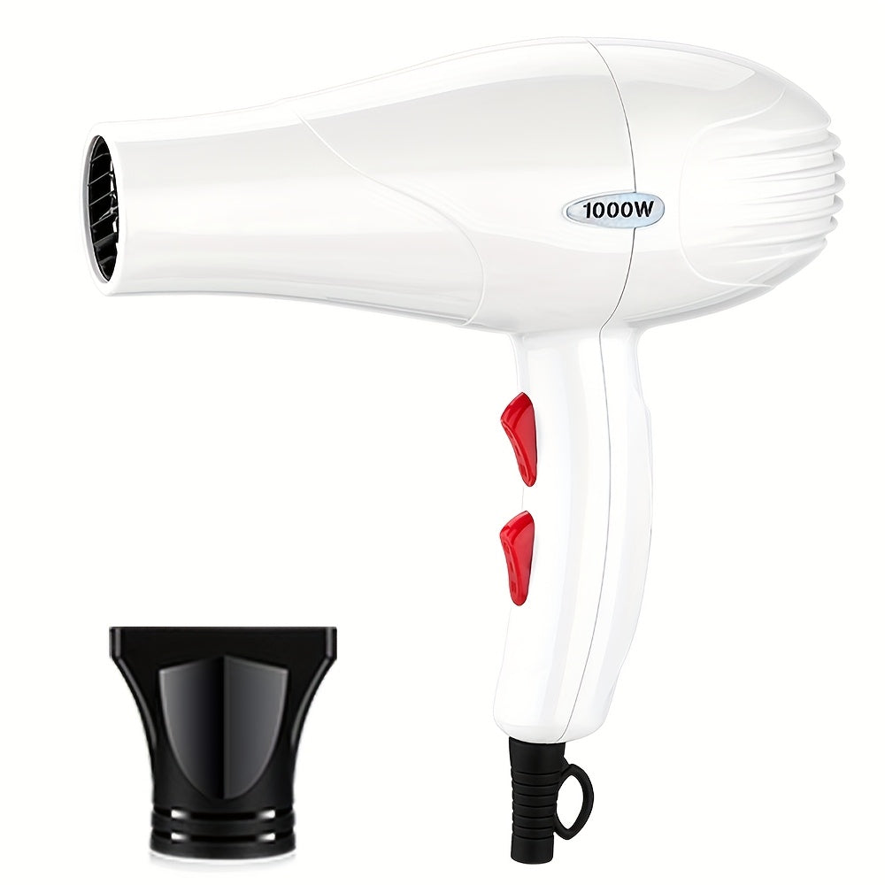 1000W Hair Dryer with No-Fold Handle, European Plug, 1.5-3m Cord, Plastic