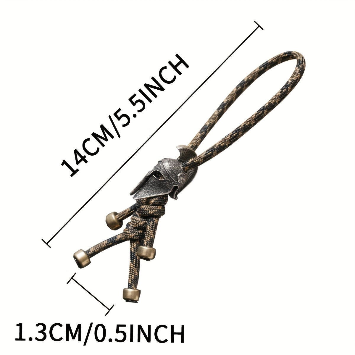 Brass Car Keychain with Metal Backpack Accent in Rich Brown