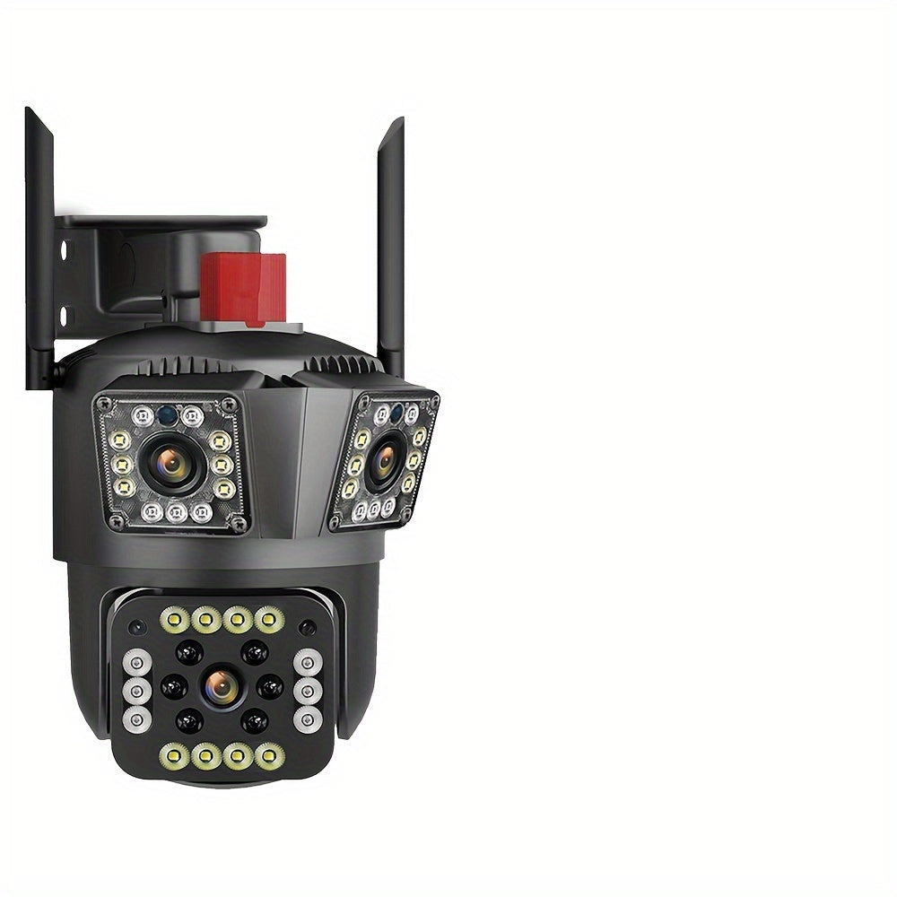 Wi-Fi Outdoor Security Camera 3MP FHD 10X Zoom 355° PTZ Night Vision Motion Detection Two-Way Audio Wall Mount