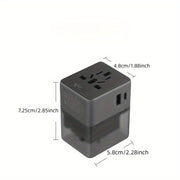 Adaptador de corriente universal para viajes con enchufe múltiple y clavijas US UK AU EU