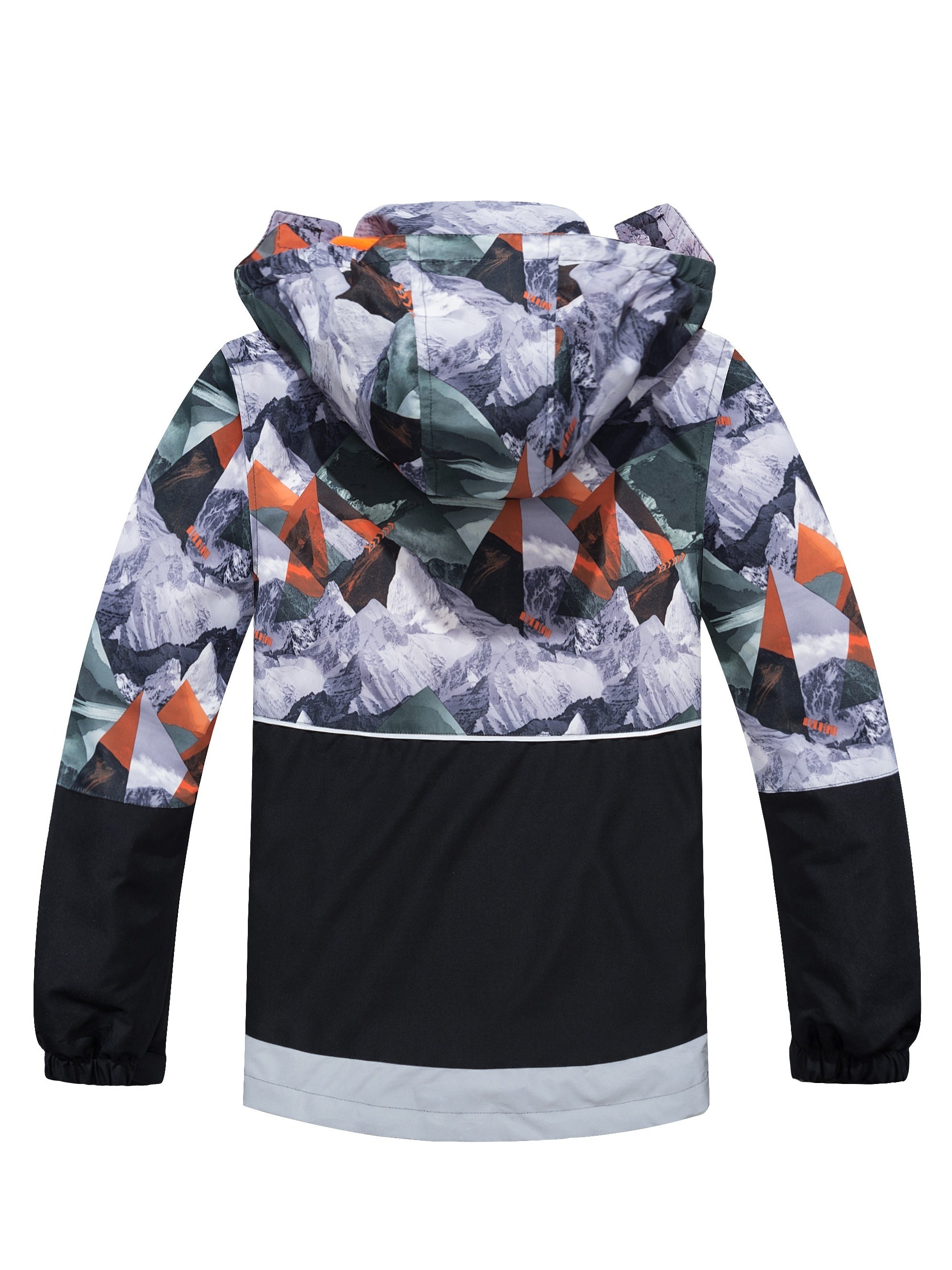 Детский камуфляжный дождевик с съемным капюшоном, флисовая подкладка, водонепроницаемый, легкий