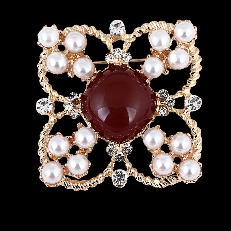 Elegant Korean Pearl and Diamond Brooch for Dress Accessories
