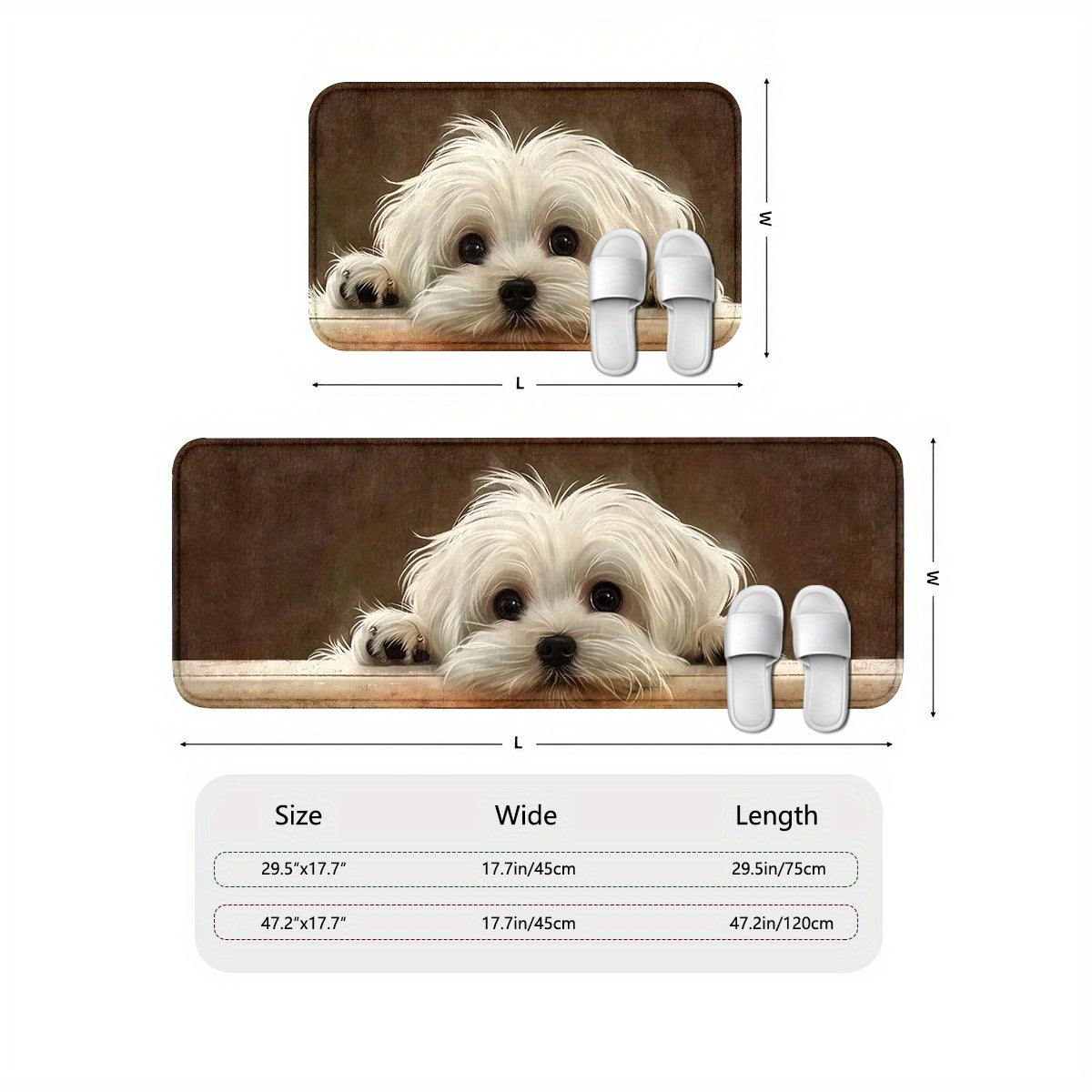 Yumshoq, mustahkam, sevimli it dizayni bilan kutib olish matosi | Suv o'tkazmaydigan, Oson tozalash | Ichki/Tashqi, Oshxona, Hammom, Yotoqxona uchun ajoyib | Mukammal ta'til bezaklari va sovg'alar