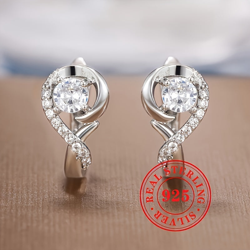 Trendy Zirconia Doira Bilakuzuklar 2.6 gramm Sof S925 Kumushdan tayyorlangan, ayollar uchun har kuni tasodifiy kiyimlar uchun mukammal.