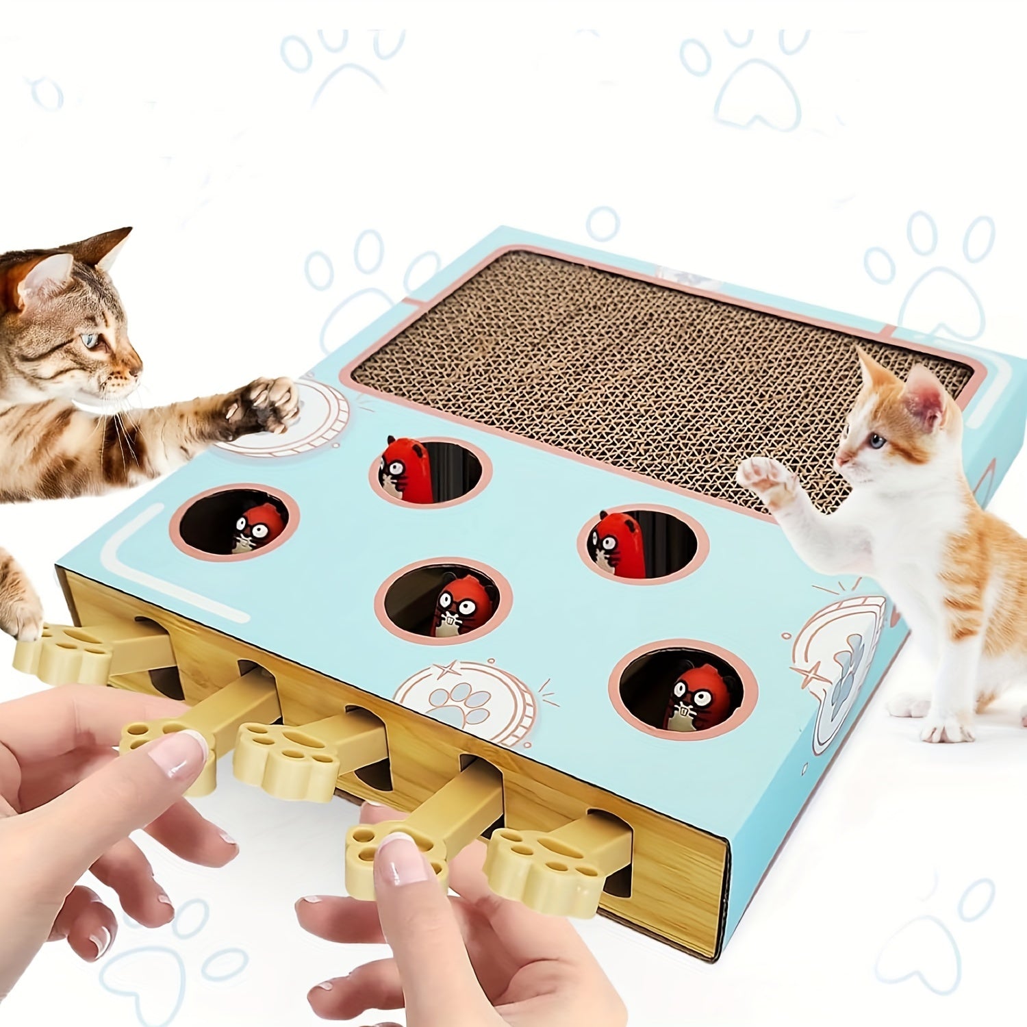 Durable Cardboard Cat Play Board Interactive Toy with Scratching Surface