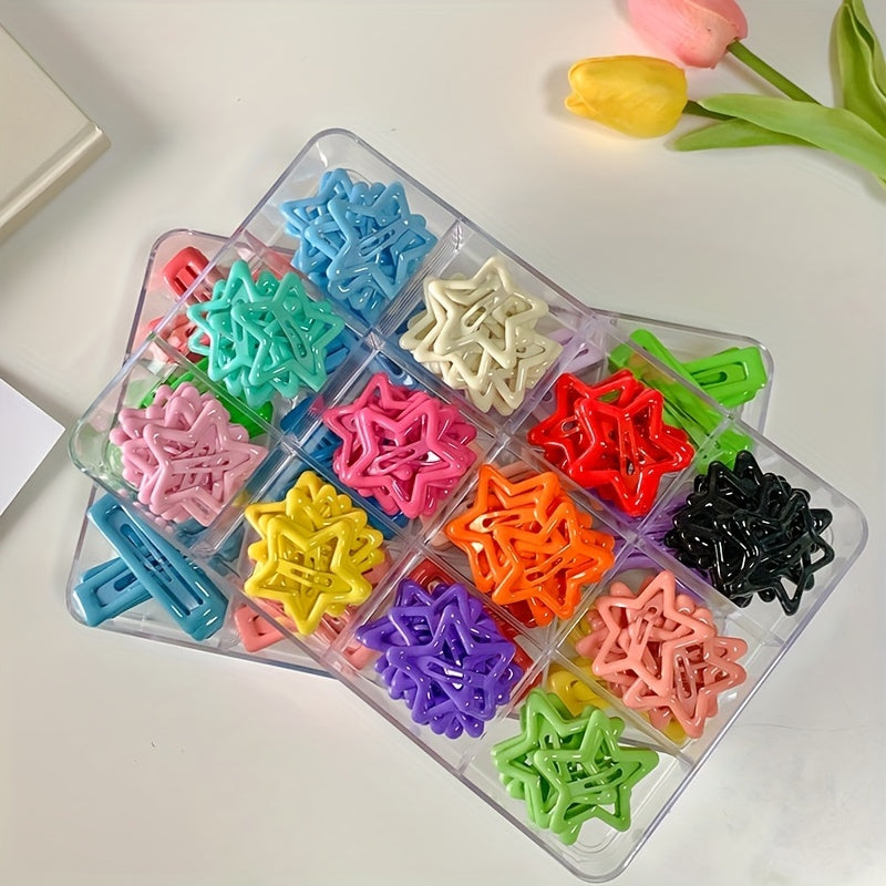 Colorful Metal Star Hair Clips Set for Women and Girls 15/30/50/100 Pcs