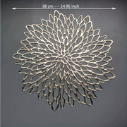 Juego de 6 manteles individuales dorados huecos para bodas y centros de mesa