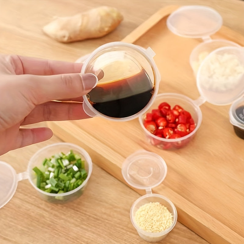 50 Clear Disposable Sauce Boxes for Takeout Food Storage with Lids