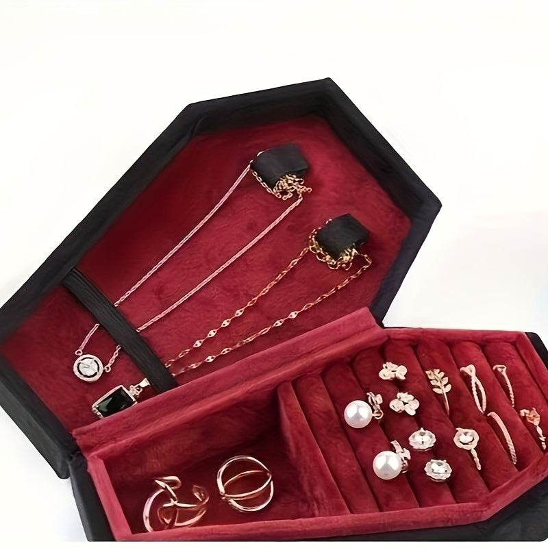 Органайзер для украшений Octagon Velvet с застежкой-кнопкой для серег, колец и аксессуаров