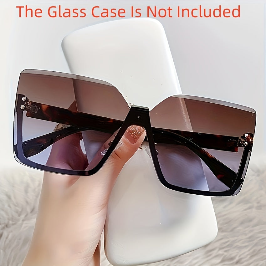 Women Semi-Rimless Fashion Glasses with Gradient Lenses for Driving and Casual Wear