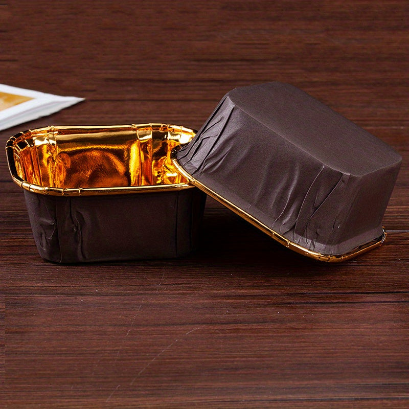 Set of 50 Colorful Foil Cupcake Liners with Lids, Oil-Proof Muffin Cups for Baking