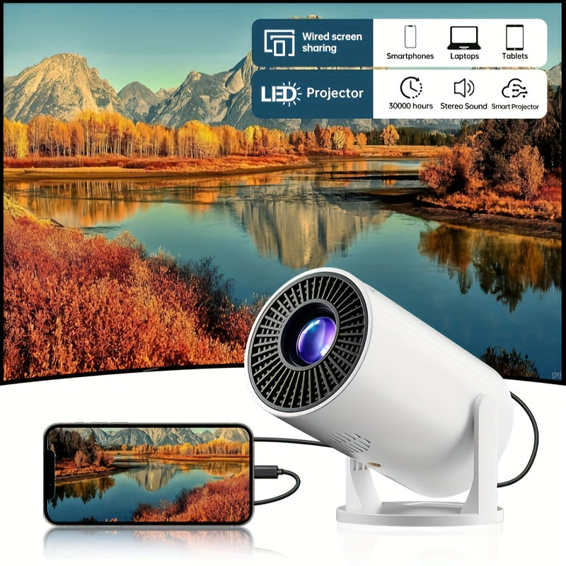 Портативный проектор с гибким углом 180°, 3D-совместимость, разрешение 320x240