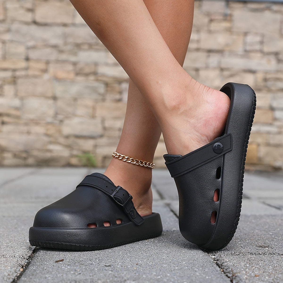 Women's Neon Green Slip-On Platform Sandals Open-Toe Casual Poolside