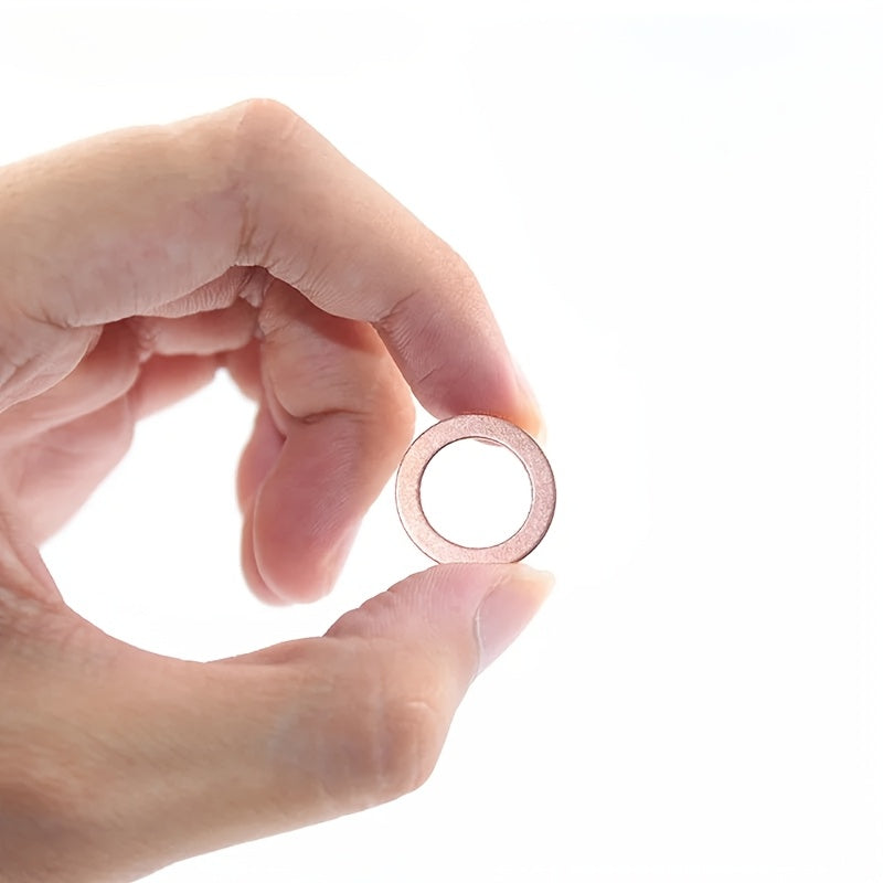 200pcs Copper Washer Gasket Set Assorted Flat Ring Seal Kit for Auto Repairs