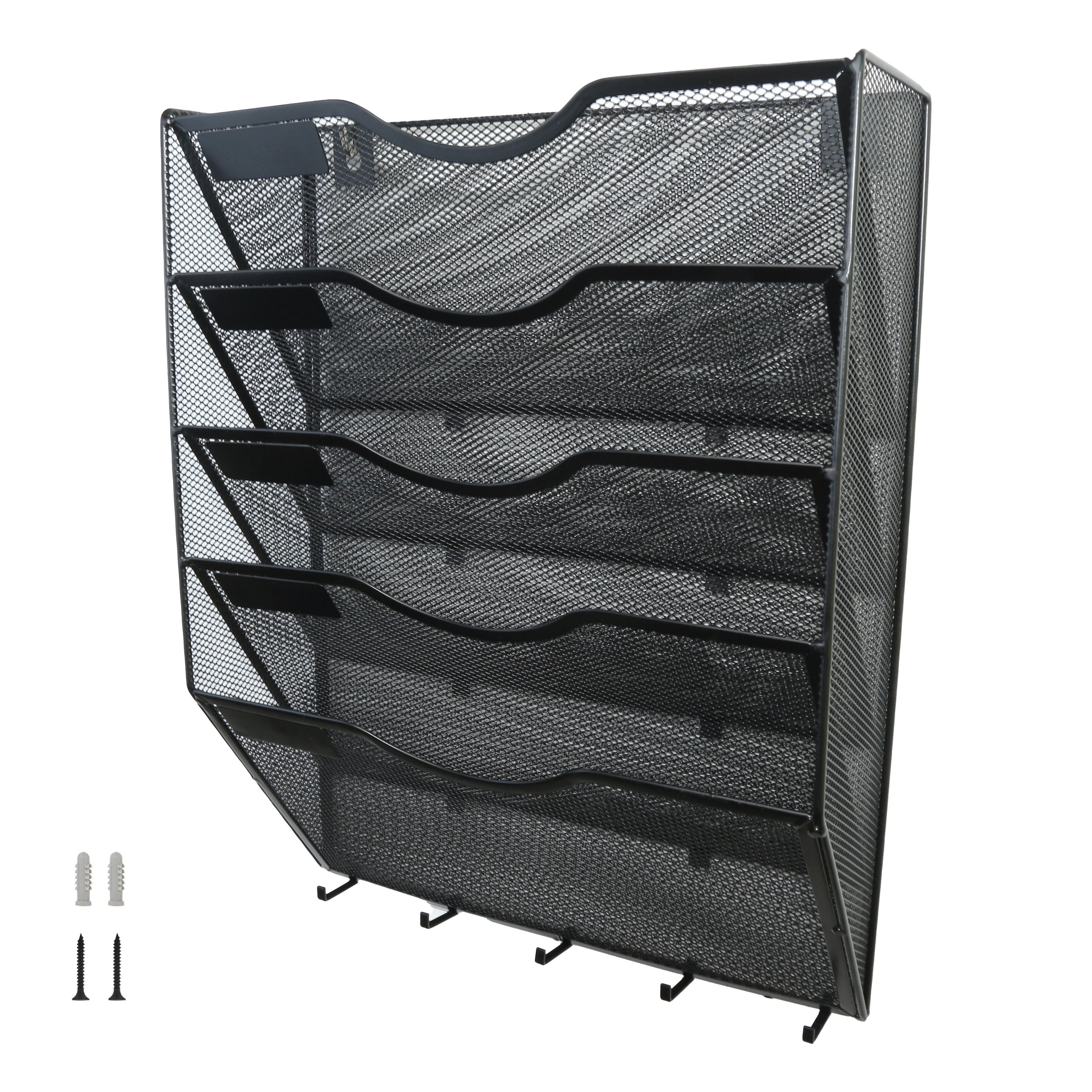 Organizador de archivos de pared con ganchos para llaves, azul claro, hierro, ahorra espacio, carpeta vertical colgante