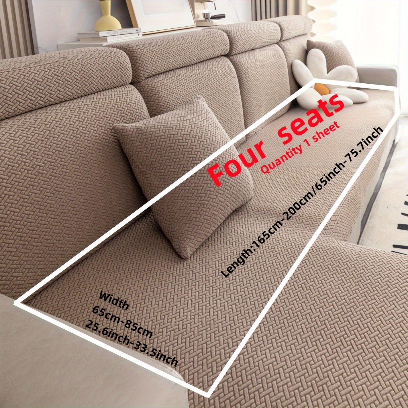 Checkered Polar Fleece Sofa Cover Universal Fit Machine Washable Multi-Purpose