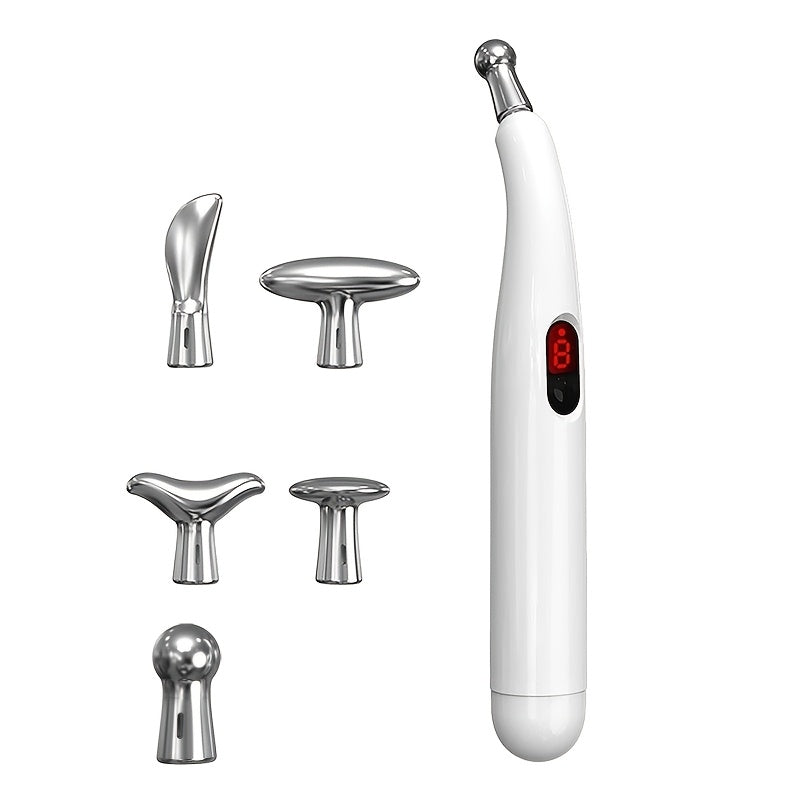 9 ta intensivlik darajasi va orqa, bo'yin va belni yengillashtirish uchun almashtiriladigan boshli quvvatlanadigan massaj qalam. USB quvvatlanishi va 350mAh litiy polimer batareyasi mavjud.