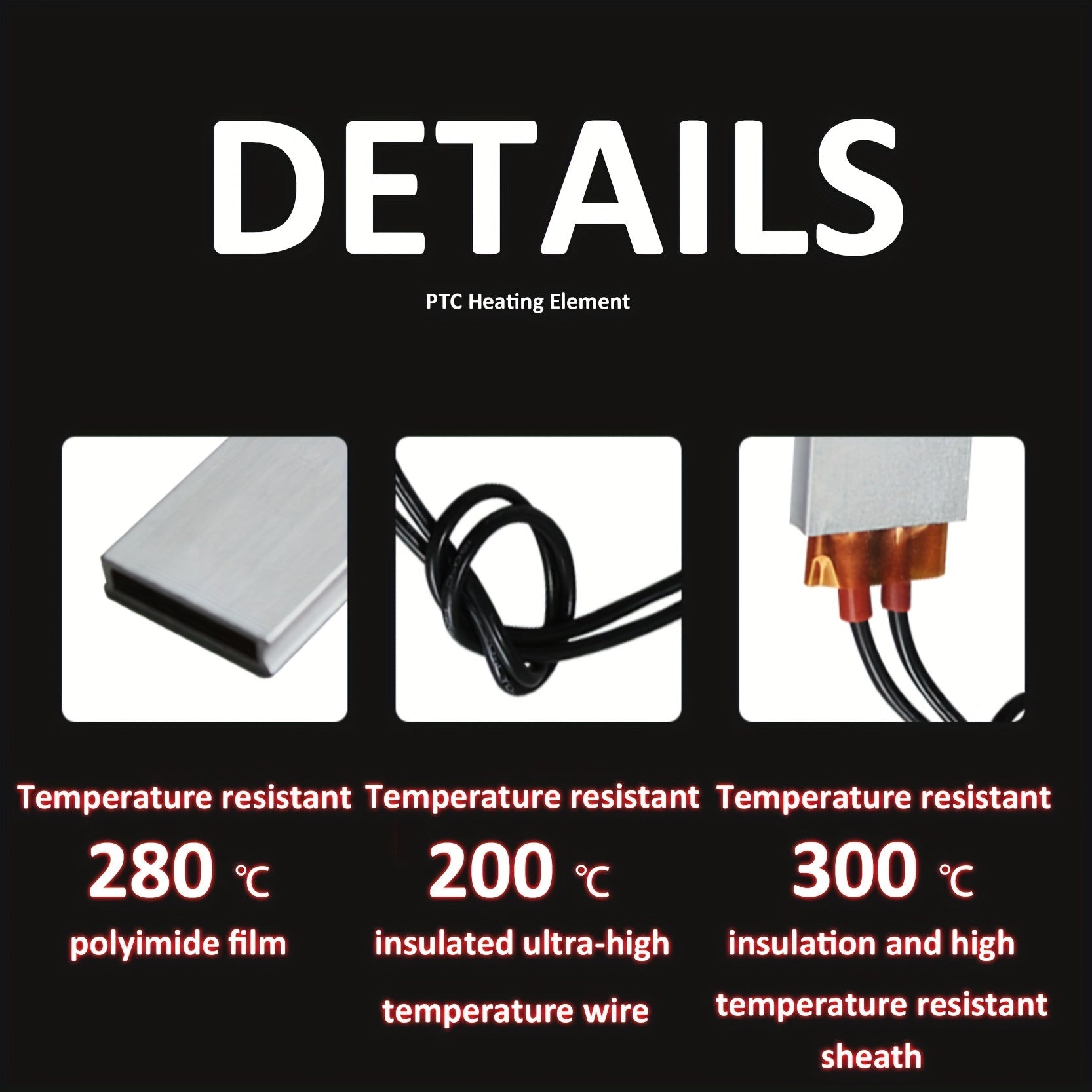 Miniature Ceramic Heating Plate 110V AC/DC Insulated PTC Heater Aluminum Shell