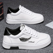 Zapatos casuales de skate para hombre, sin deslizamiento, resistentes al desgaste, con cordones, para estilo callejero