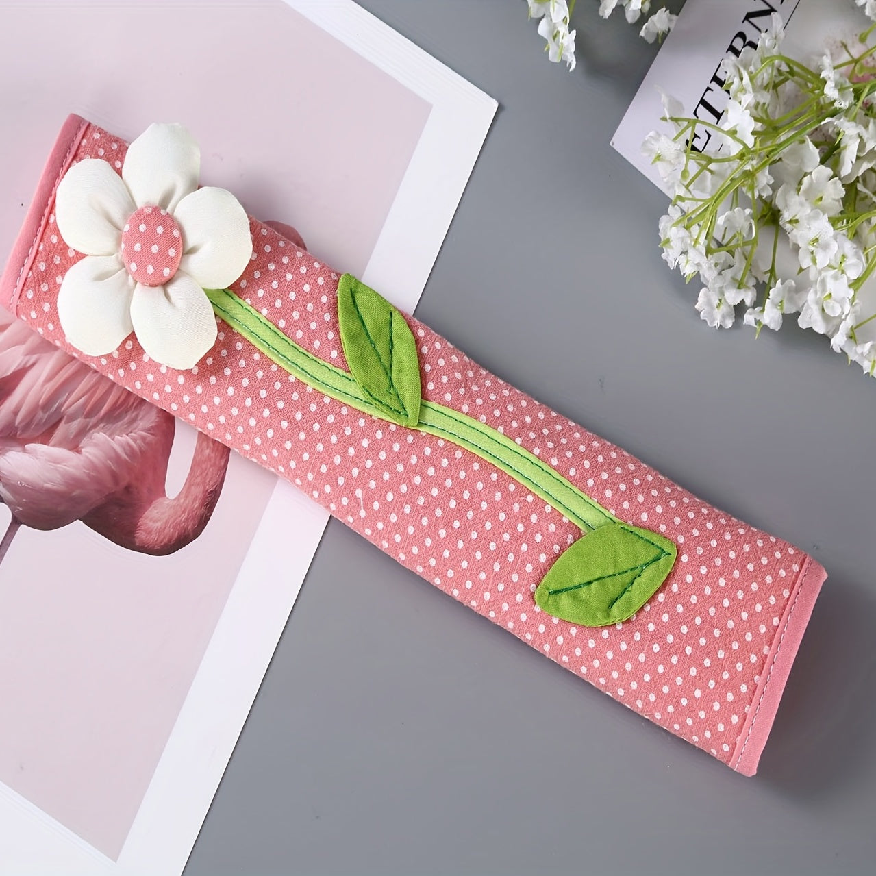 2PCS Cloth Handle Cover for Refrigerator Door Dustproof Wrapping 28cm x 15cm