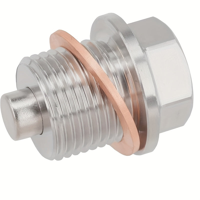 Magnetic Stainless Steel Oil Drain Plug with Red Copper Washer Gasket Replacement