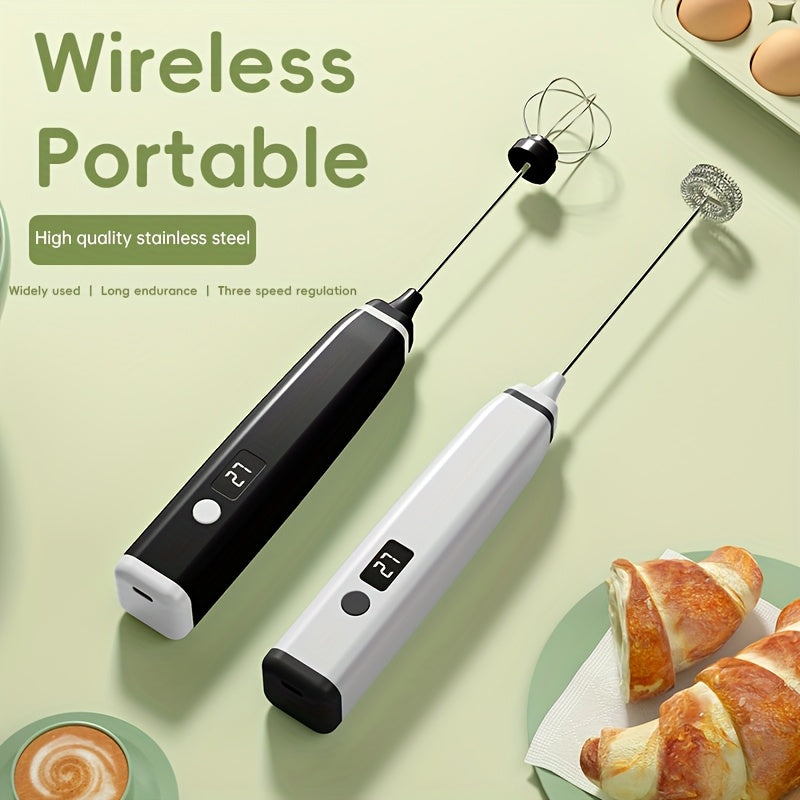Электрический ручной миксер с цифровым дисплеем, 3 скорости, венчик для яиц и сливок