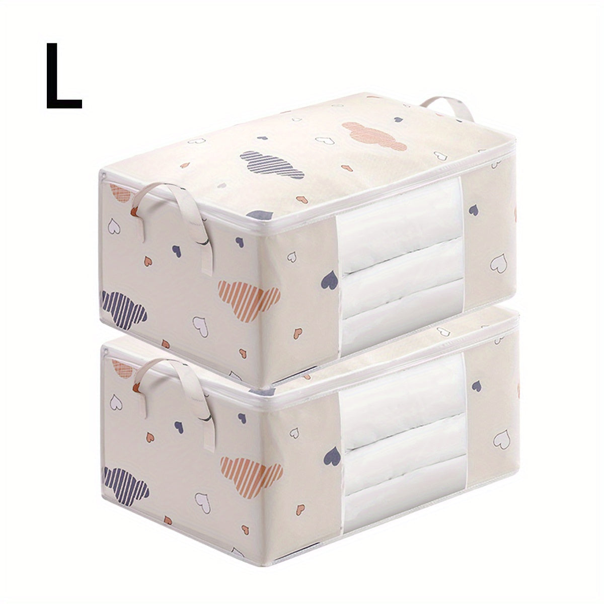 Large Capacity Quilt Storage Bag with Clear Window Foldable Portable Clothes Organizer