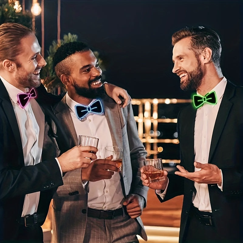 Halloween Glowing LED Neon Bow Tie for Parties Festivals and Celebrations