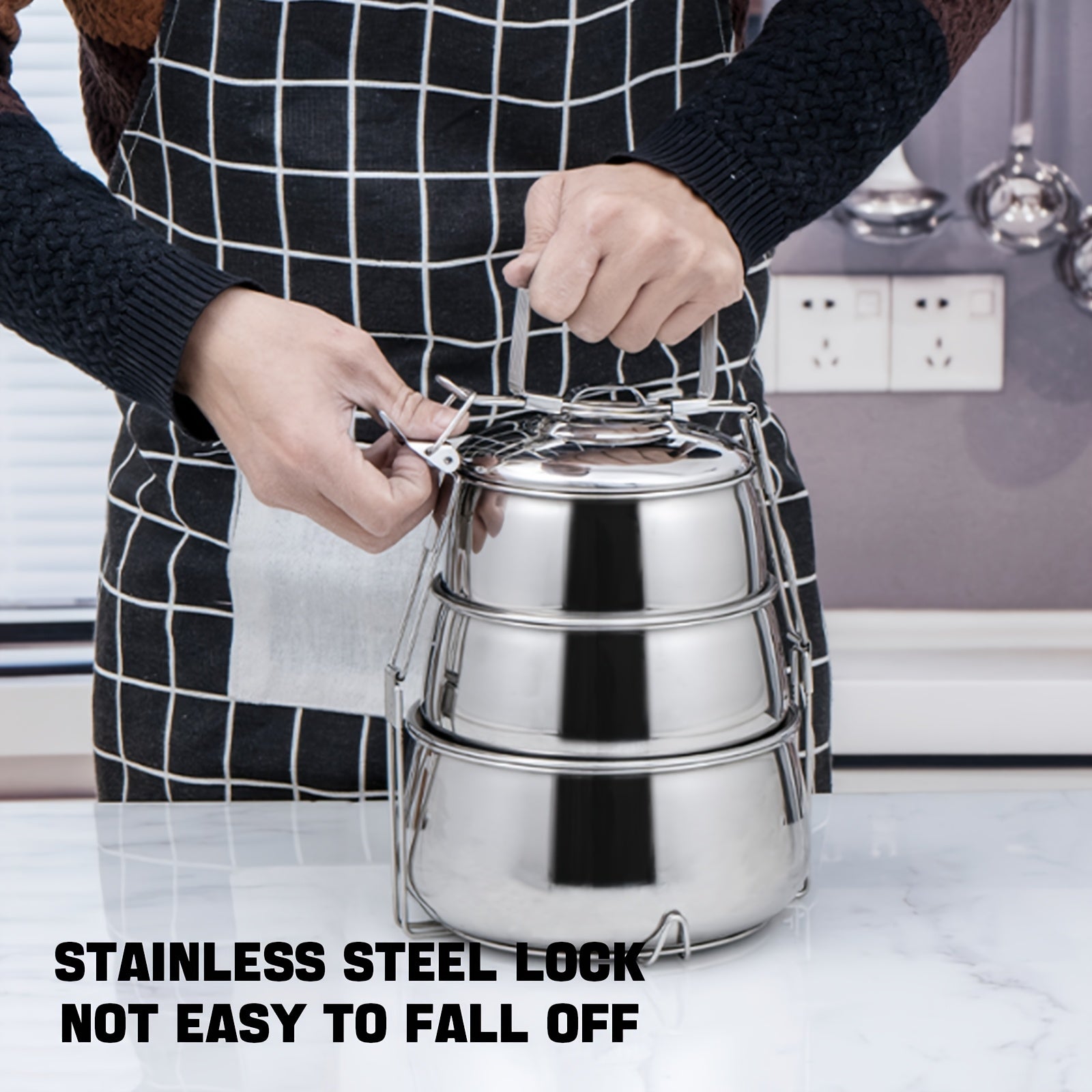 Multi-functional steamer with stainless steel food grid, doubles as lunch box and storage for on-the-go meals