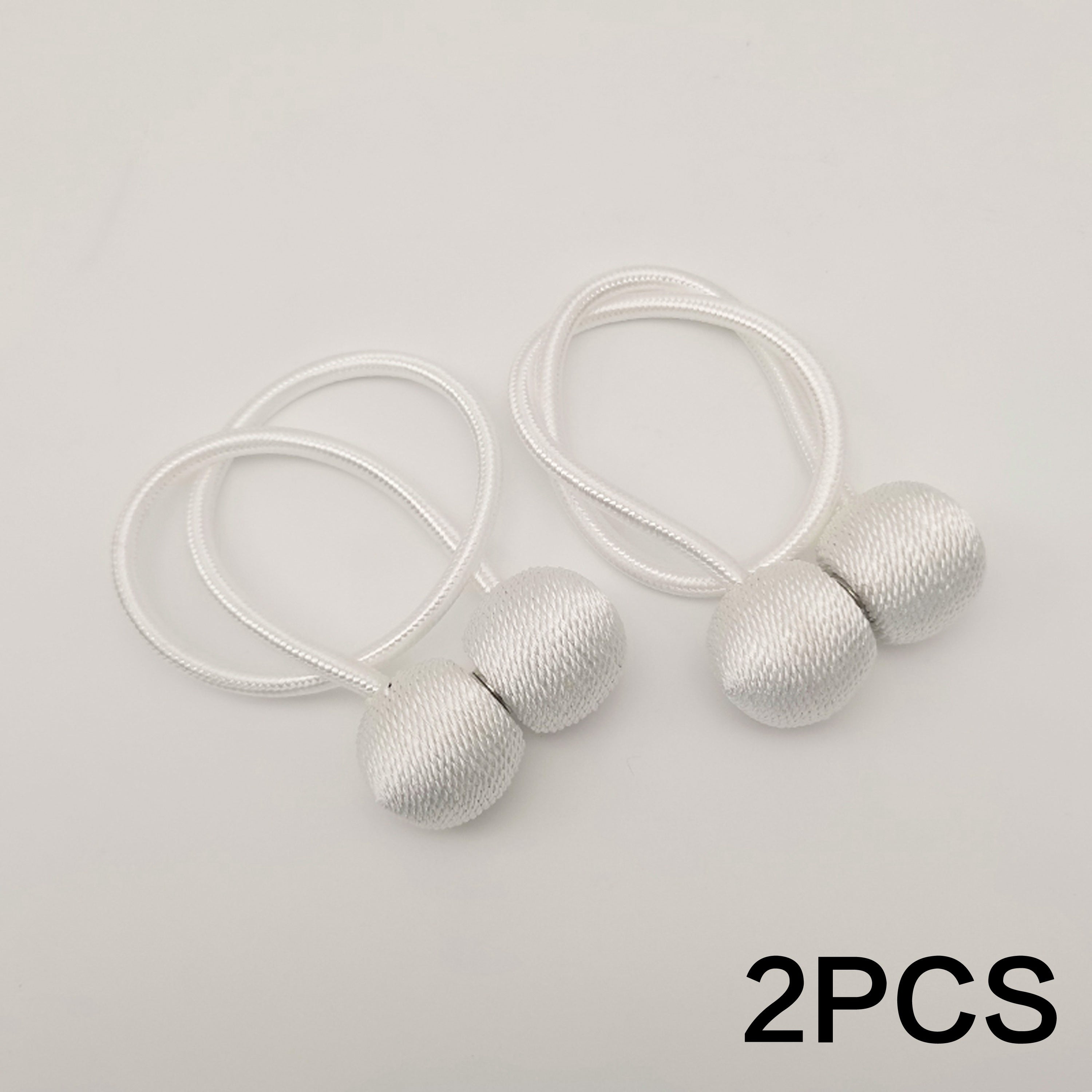 Set of Two Magnetic Curtain Tiebacks Polyester Twisted Rope Easy to Install Durable