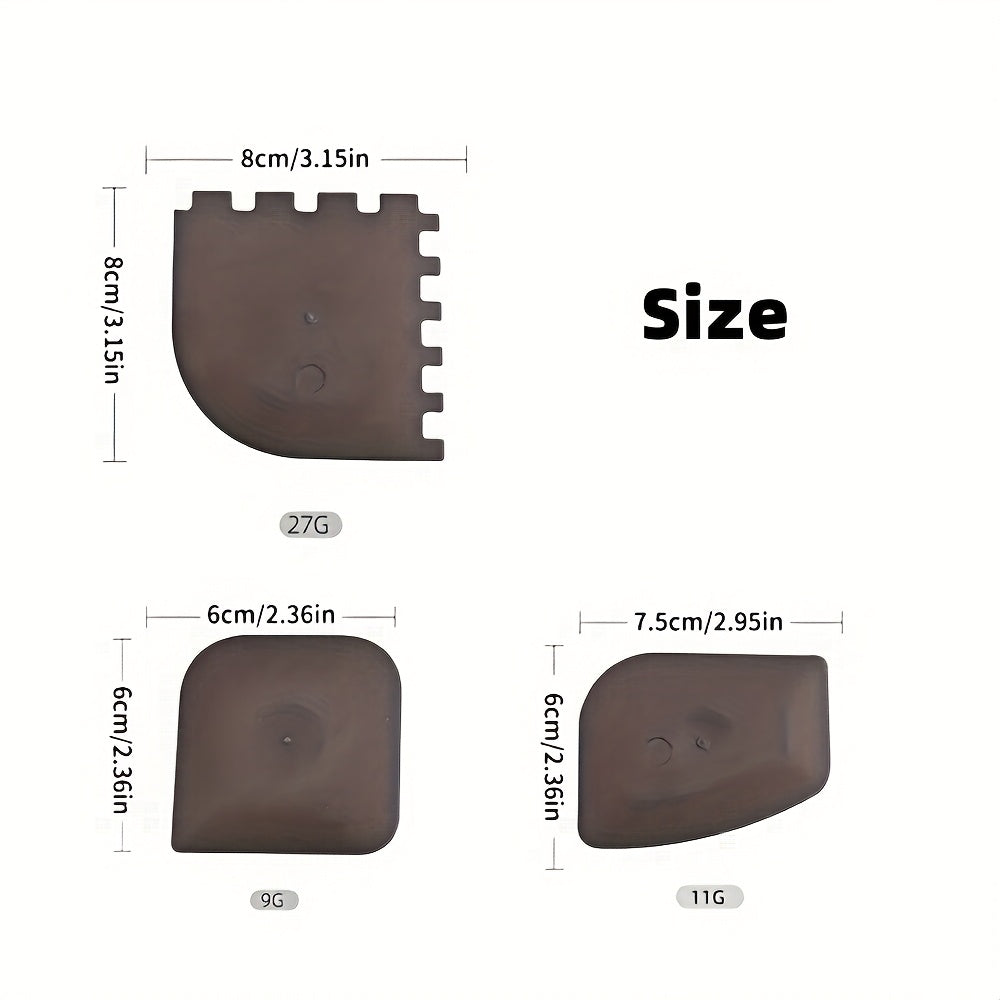 Juego de 3 raspadores de plástico multiusos para limpieza de paredes de cocina, cristales y suelos